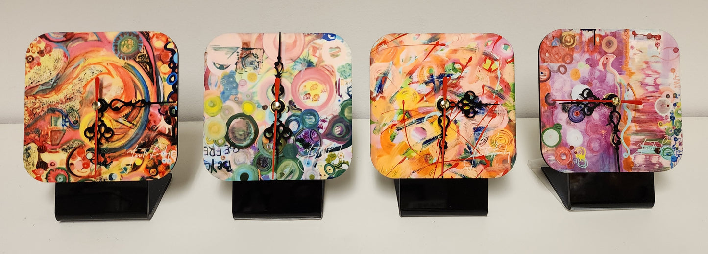 Collectable 4 Pack Wall/Desk Clock Set