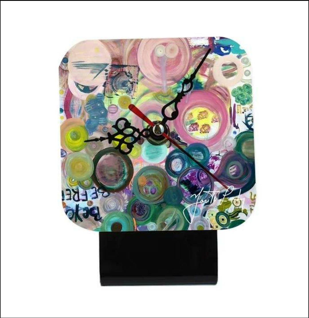 "Be you, Be free & Smile" Acrylic Desk/Wall Clock