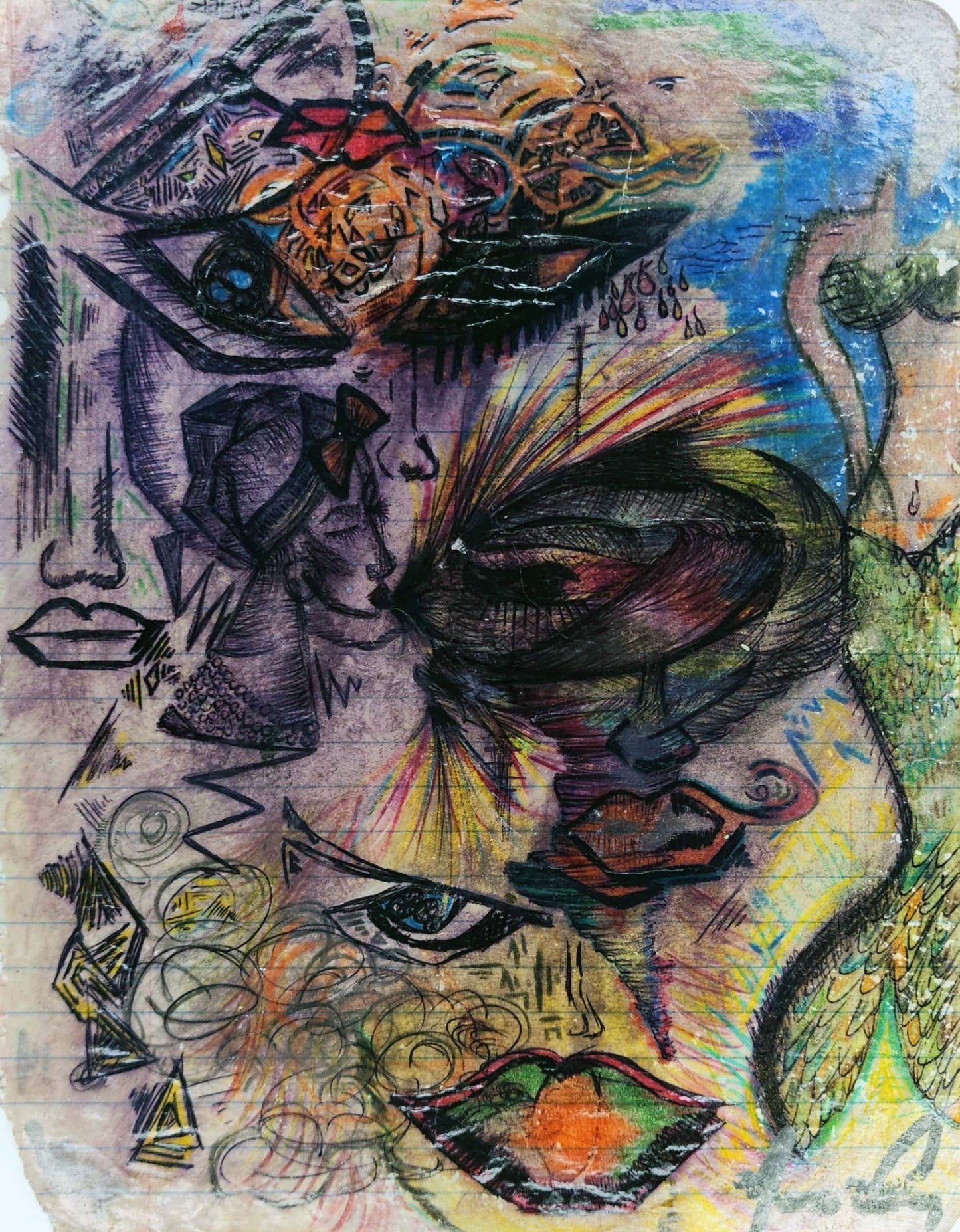 Goddesses-7.5_-x-10_-Color-Pensil-Drawing-on-Notebook-Paper