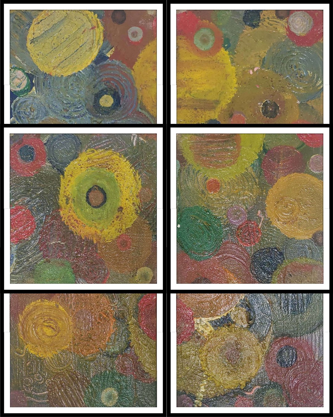 Los 6 de Pastel, 2022, 6 pieces, 6x6in (15.24x15.24cm) (0.50x0.50ft) Sold Separately